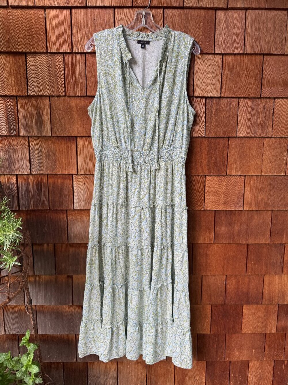 Halogen Paisley Print Sleeveless Tiered Maxi Dress in Women's X-Large